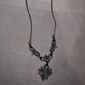 Elegant Blue Floral Necklace